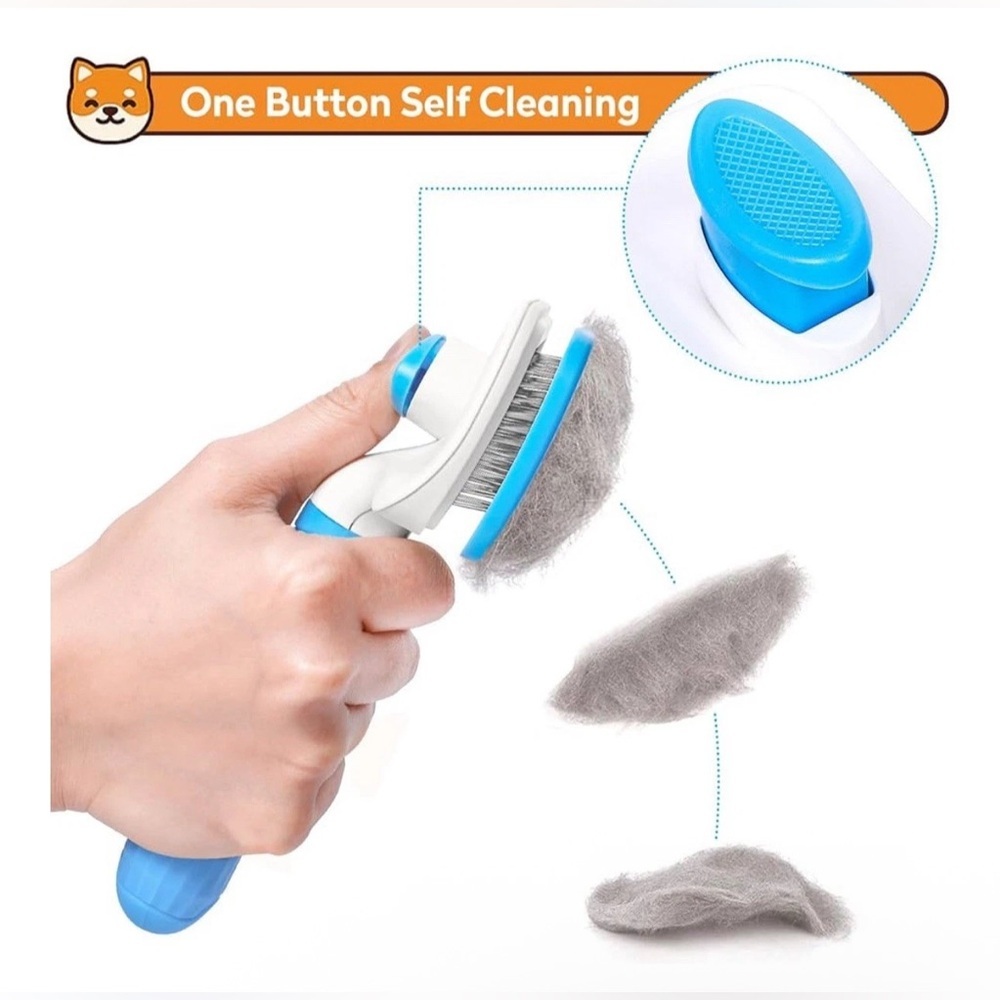 New Dog & Cat Self Cleaning Slicker Brush  available in orange and blue colors - Picture 4 of 9